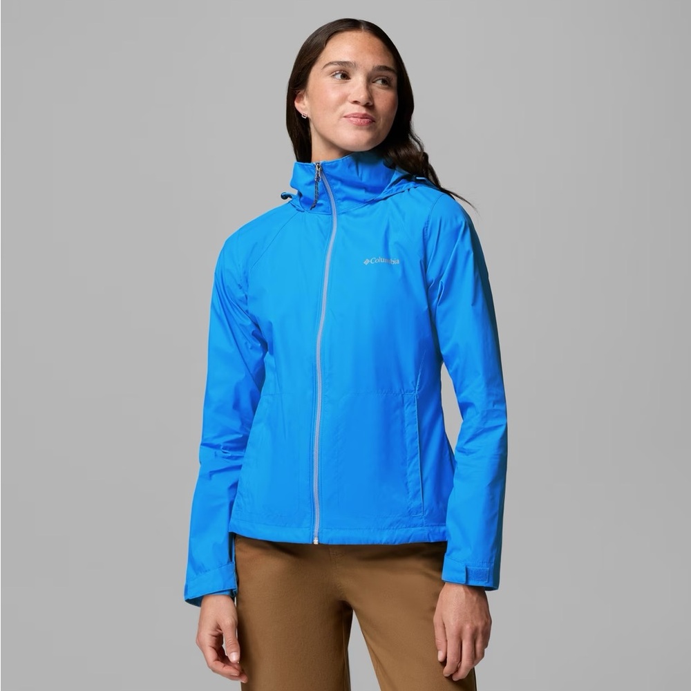 NWT, Columbia Womens Switchback IV Vibrant Blue Rain repellent Jacket, size M